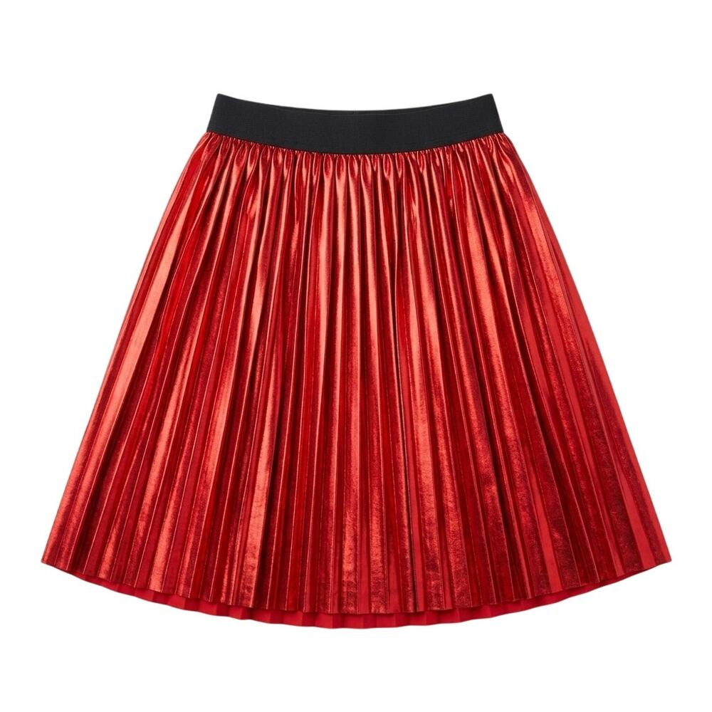 Tea Red Pleated Midi Skirt Size 8